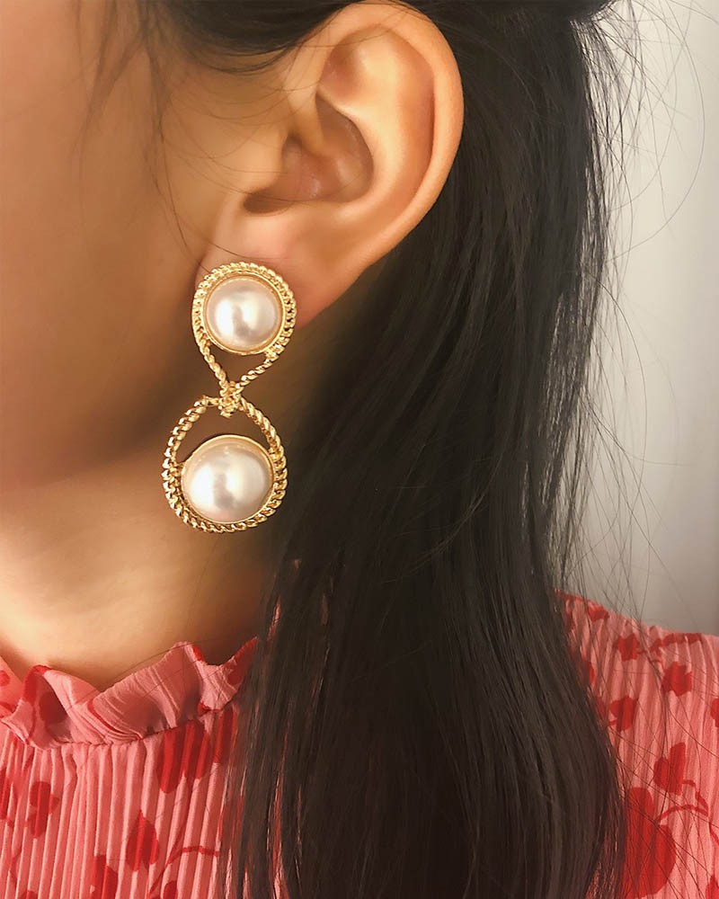 Vintage boucles d'oreilles alliage de zinc doré