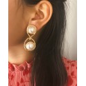 Vintage golden metal earrings zinc alloy