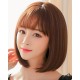 Light brown synthetic straight short wig