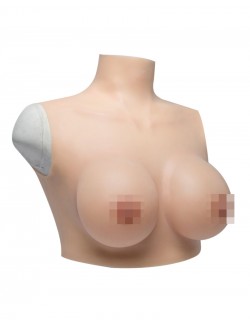 Silicone breast plate fake boobs integrated