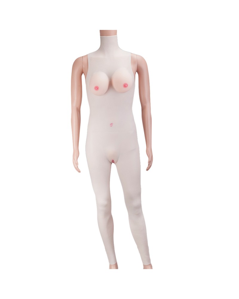 Light colored Silincone Body Suit Naked Breast Vagina