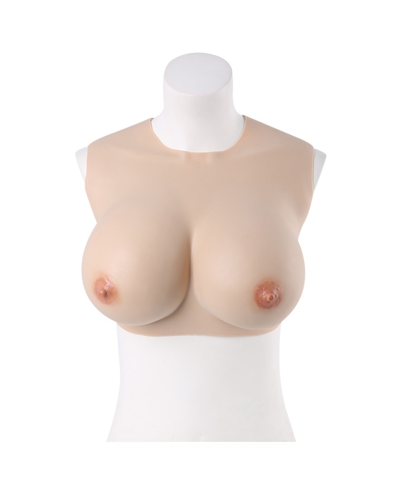 Realistic Round-Necked Silicone Breast Plate Polyester Filling