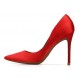 Red pointed pumps stilettos large size for trans girl
