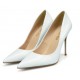 White coated high heels pointed toe