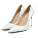 White coated high heels pointed toe
