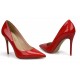 Red coated high heels pointed toe