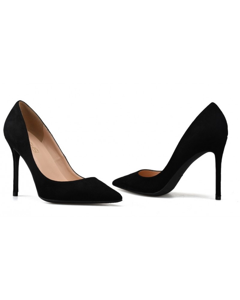 High heel pumps black suede 100mm heel