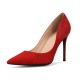 Red suede heel pumps 100 mm heel