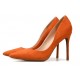 Orange suede heel pumps 100 mm heel