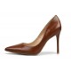 Matte brown pointed heels large size