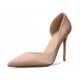 Nude satin heels pointed pumps large size