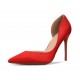 Chaussure en satin rouge grande taille