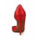 Chaussure en satin rouge grande taille