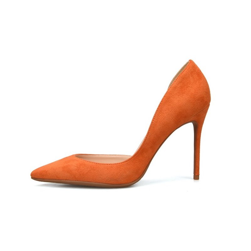 Plus size orange suede heeled shoes - Super X Studio