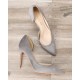 Grey suede stiletto shoe wide width heels