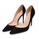 Black suede stiletto shoe wide width heels