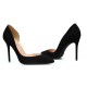 Black suede stiletto shoe wide width heels