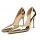 Patent gold heels pumps wide width heels