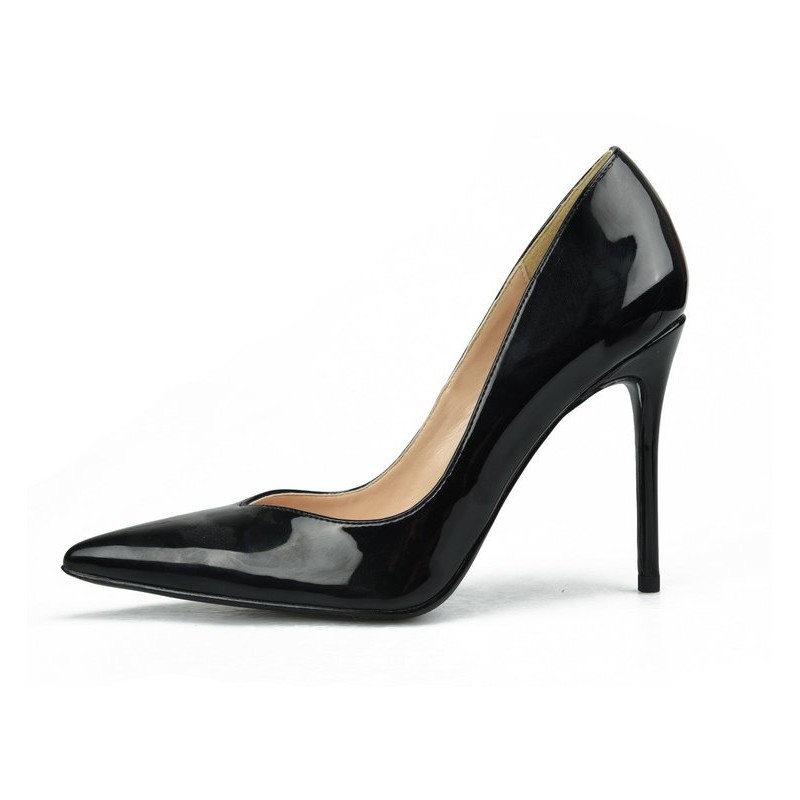 Black V cut sexy pointy toe heel pumps - Super X Studio