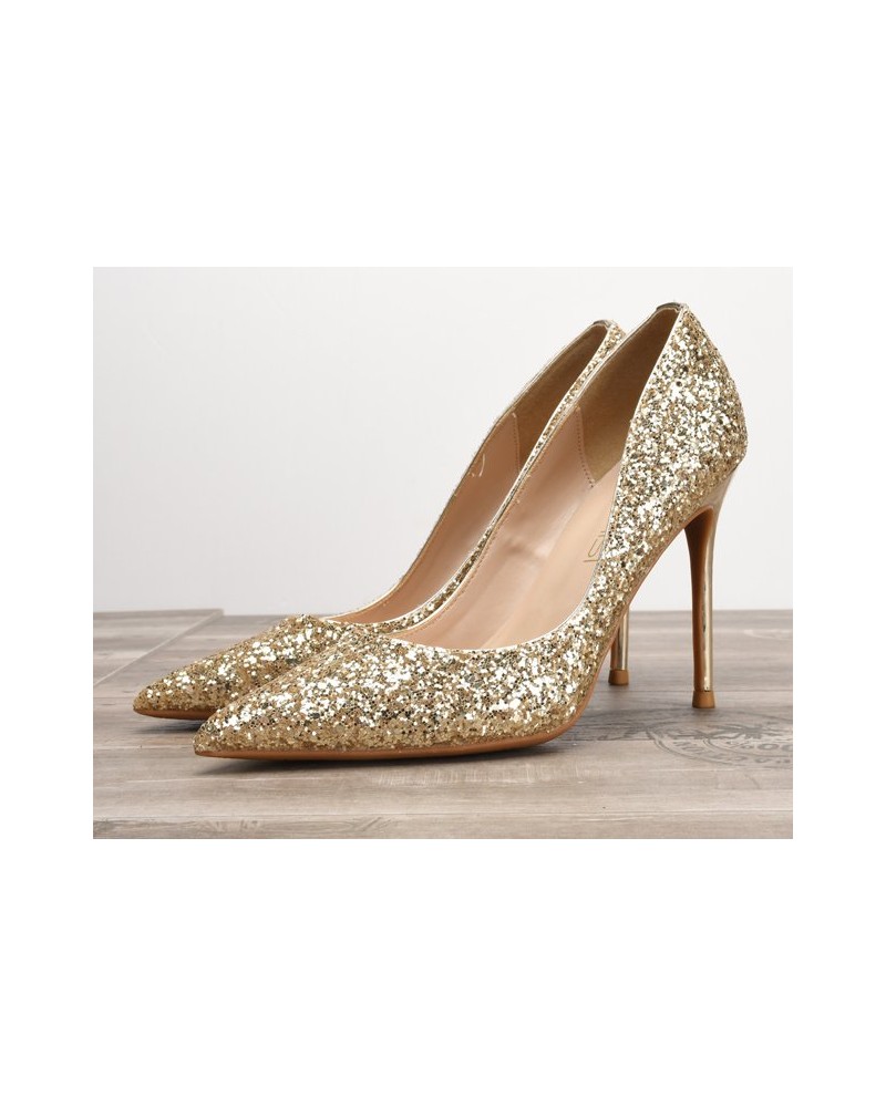 Gold sparkly shoes heels for prom
