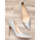 Silver sparkly shoes heels plus size