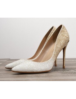 White gold gradient color sexy high heels