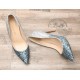 Glitter heels pumps blue silver gradient color