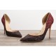 Sparkly dark red gradient glitter shallow heels pumps