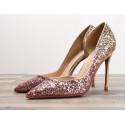 Fuchsia gold gradient sandals pumps heels