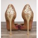 Fuchsia golden gradient sandals pumps heels
