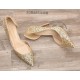 Sandales scintillantes dorées escarpins à talons