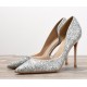 Silver sparkly sexy sandals pumps heels plus size