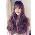 Long synthetic curly wig with bangs 70 cm