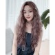 Long synthetic curly wig in light color