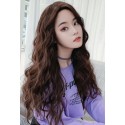 Long synthetic curly wig dark chocolate color