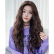 Long synthetic curly wig dark chocolate color