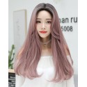 Long synthetic wig warm color