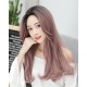 Long synthetic curly wig warm color