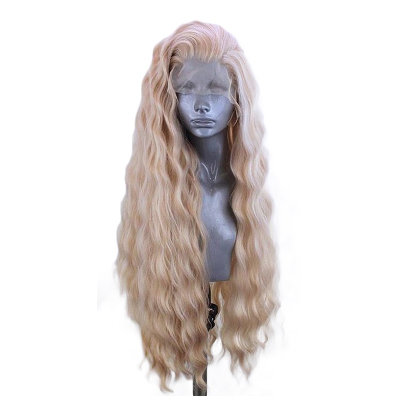 Curly blonde lace front extra long wigs - Super X Studio