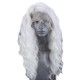 Perruque blanche longue lace front 