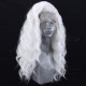 Perruque blanche longue lace front 