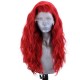 Red synthetic lace front wigs