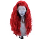 赤色 ウイッグ 外国人風 wig ロングカール ネット付き 女性用 つけ毛