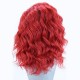Middle length red lace front curly wig