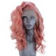 Middle length Brown red lace front curly wig