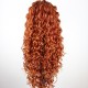 ブラウン 长めの前髪 可愛いスタイル ウィッグ ロングカール 耐熱 ネット付き 通気性が抜群 人気のウィッグ