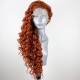Brown synthetic lace front curly wigs