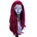 Dark red synthetic lace front wigs