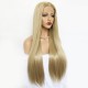 Blonde lace front long straight wig