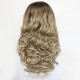 Blonde lace front long straight curly wig